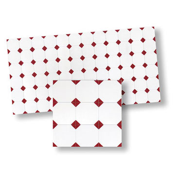 Dollhouse Miniature Mosaic Floor Tiles, 4pc